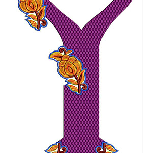 Floral Neck Embroidery Design 22387