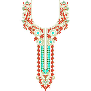 Geometric Neck Embroidery Design 22434
