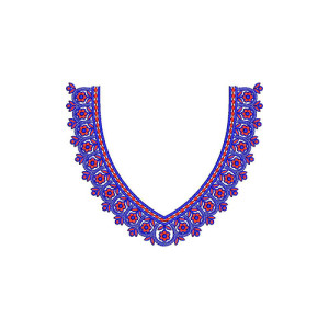 Oman Fancy Kachchi Work Neck Embroidery Design 22624