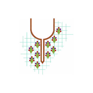 Creative Flower Patterns Neck Embroidery Design 22749