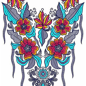 African Farasha Kaftan Neck Embroidery Design 22784