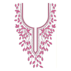 Leaf Neck Embroidery Design 22840