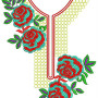 Heavy Roses Neck Embroidery Design 22844