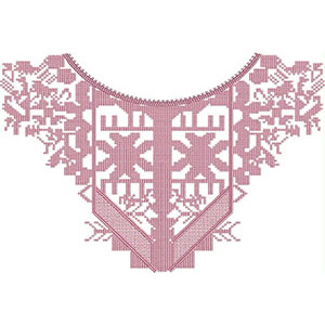 Full Cross Stitch Neck Embroidery Design 22845