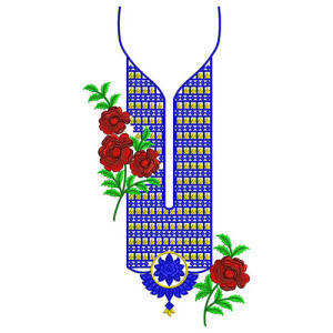 Nigeria Rock Style Neck Embroidery Design 22866