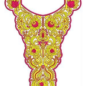 Abaya Neck Machine Embroidery Design