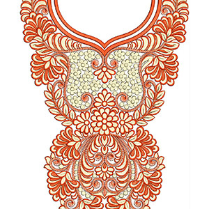 Egypt Neck Embroidery Design 22974