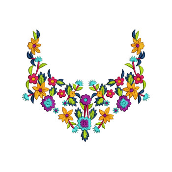 Traditional Folk Neck Embroidery Design