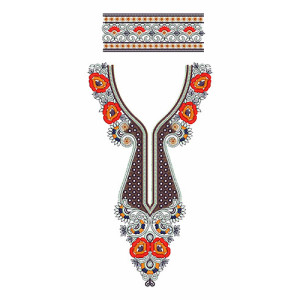 Scallop Butta Neck Embroidery Design 23051