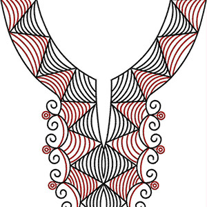 Neck & Sleeve Aari Stitch Style Flat Embroidery Design 23067
