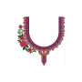 Flower Machine Embroidery Neck Design 23137