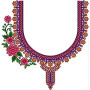 Flower Machine Embroidery Neck Design 23137
