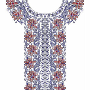 Lovely Dress Neck Embroidery Design 23266