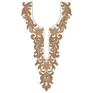 Embossed Box Neck Embroidery Design 23307