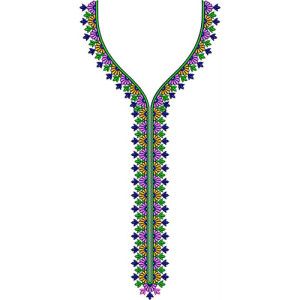 Long Nigerian Men's Neck Embroidery Design 23364