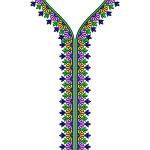 Long Nigerian Men's Neck Embroidery Design 23364