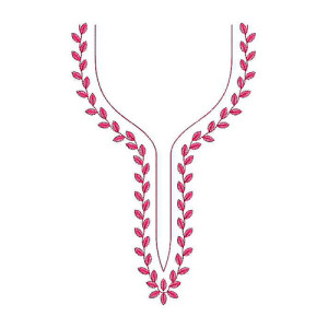 Simple Neck Design With Leaf Border