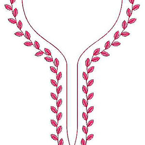 Simple Neck Design With Leaf Border