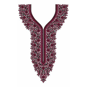 Small Flower Bunch In Neck Design