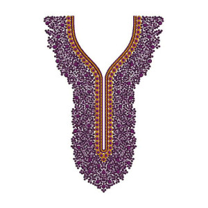 Beautiful Long flower Neck Embroidery Design