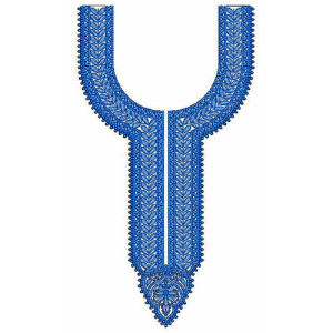 Round Shape leaf Neck Design In Embroidery