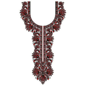 Designer Flower In Round Shape Neck Design