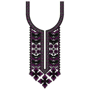 Rhombus Shape Neck Embroidery Design