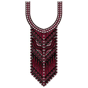 Wavy And Zigzag Line In Neck Design