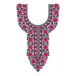 Big Flower And Mango In Neck Design