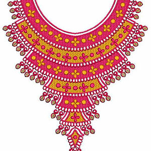 Round Shape Neck In Dress Design