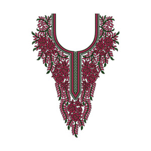 Attractive Flower In Neck Design