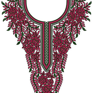 Attractive Flower In Neck Design