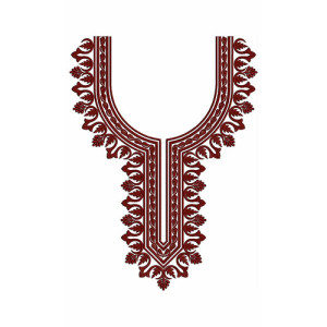 Ornate Line Neck Embroidery Design