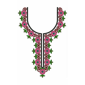 Dazzling Neck Embroidery Design