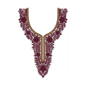 Distinctive Neck Design In Embroidery