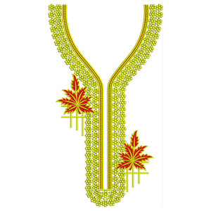 Little Circles Bunch With Big Leaf Neck Design