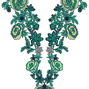 Wild Plant Neck Embroidery Design 23810