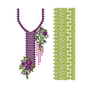 Winsome Neck Embroidery Design