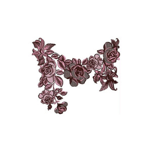 Winsome Rose Flower Neck Embroidery Design 23913
