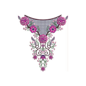 Boat Neck Embroidery Design 23939