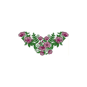 Flower Neck Line Design In Embroidery