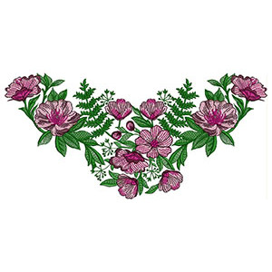 Flower Neck Line Design In Embroidery