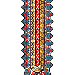 Vibrant Iberian Neckline Medallion Embroidery Design