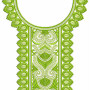 Symmetrical Paisley Scroll Yoke Embroidery Design