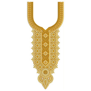 Aesthetic And Fraught With Grids Neck Embroidery Design