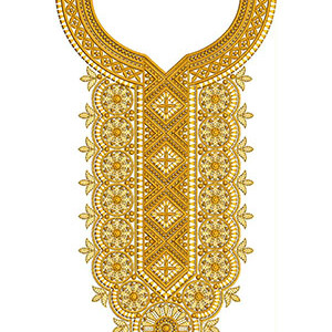 Aesthetic And Fraught With Grids Neck Embroidery Design