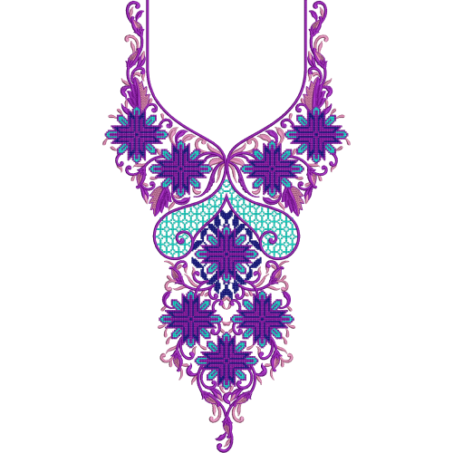 Bridal Wedding Dress Embroidery Neck Design