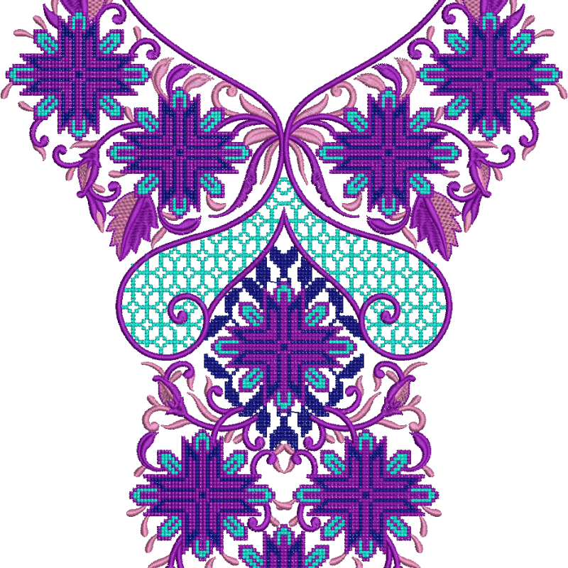 Bridal Wedding Dress Embroidery Neck Design