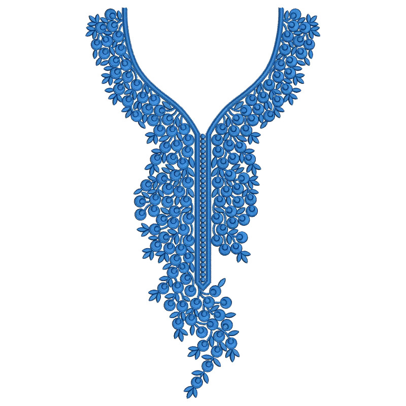The Berry Cascade Neck Embroidery Design