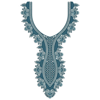 Intrigue Trellis Neck Embroidery Design